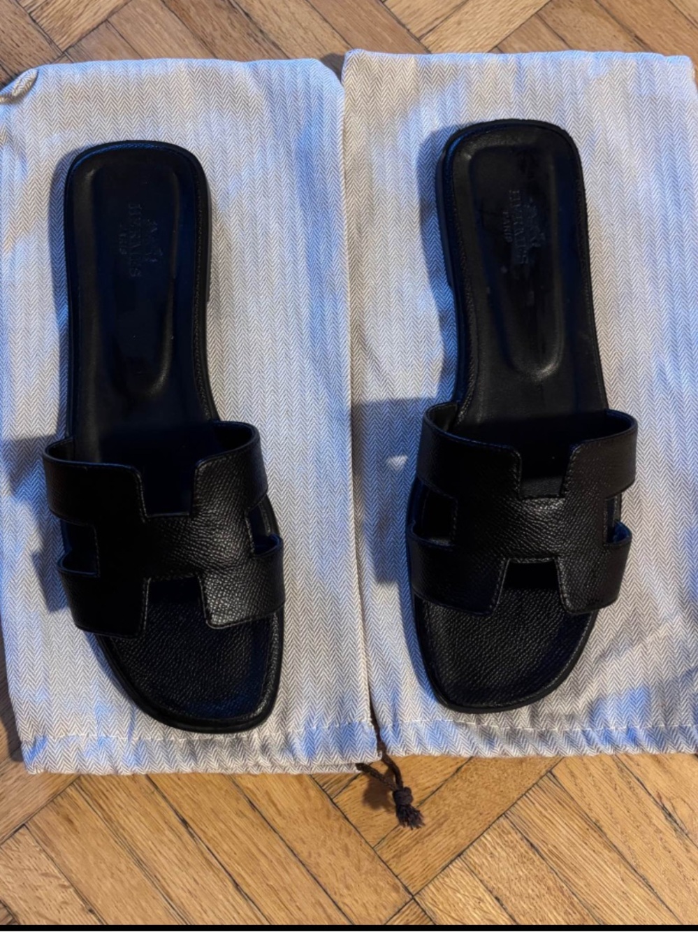 Black Oran Slide Sandals